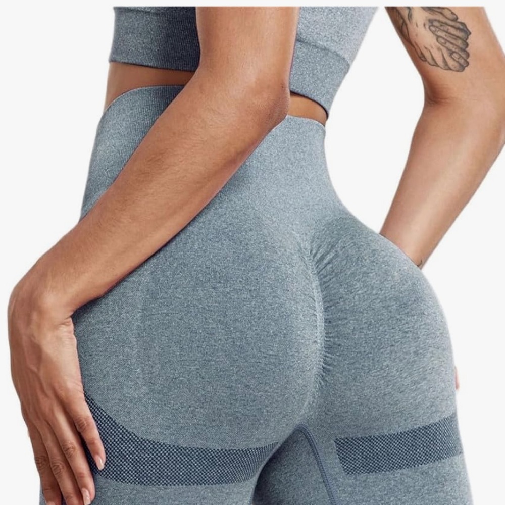 Women's Butt Lifting Shorts Seamless Sports Tight
High Waist Fitness teal/white